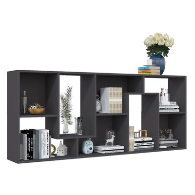 vidaXL Book Cabinet Grey 67x24x161 cm Engineered Wood