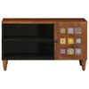 vidaXL TV Cabinet with Door Walnut 80 x 31.5 x 46 cm Solid Mango Wood