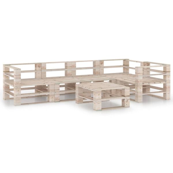 vidaXL 6 Piece Garden Pallet Lounge Set Pinewood