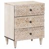 vidaXL Bed cabinet with Drawer White 50 x 33 x 60 cm Solid Mango Wood