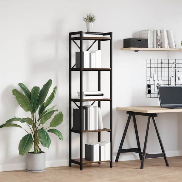 vidaXL Bookshelf Smoked Oak 40 x 30 x 155 cm Engineered Wood