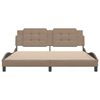 vidaXL Bed Frame without Mattress "Zadar" Cappuccino 180x200 cm Super King Faux Leather
