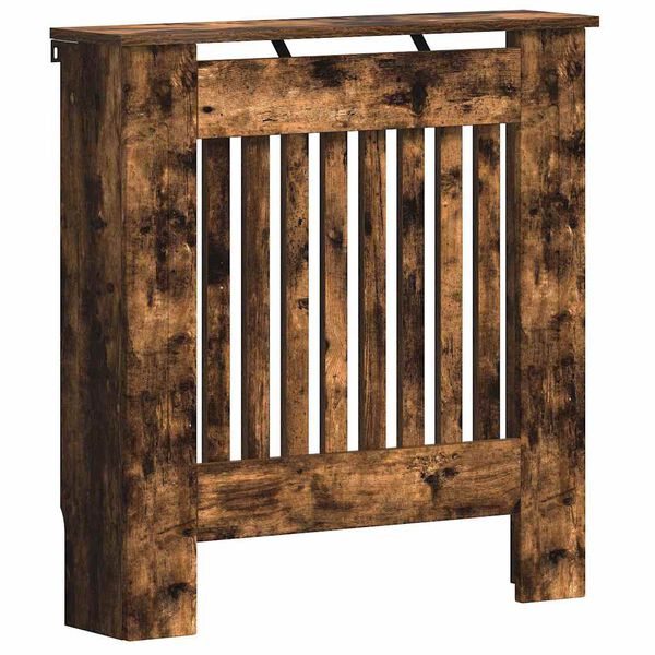 vidaXL Radiator Cover Smoked Oak 78 x 19 x 81.5 cm Engineered Wood