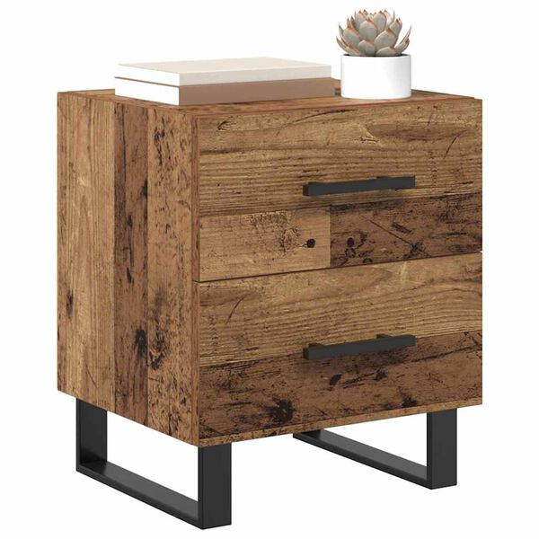 vidaXL Bedside Cabinet Old Wood 40 x 35 x 47.5 cm Engineered Wood