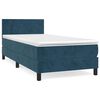 vidaXL Box Spring Bed with Mattress Dark Blue 100x200 cm Velvet