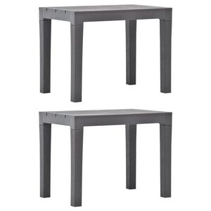 vidaXL Garden Bench | Set of 2 | Mocca | Plastic | Small | Light Weight