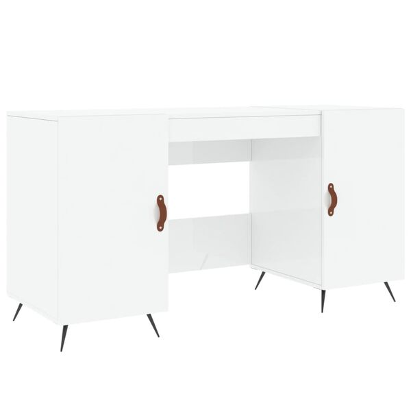 vidaXL Desk High Gloss White 140x50x75 cm Engineered Wood