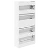vidaXL Shoe Cabinet White 60x21x125.5 cm Engineered Wood
