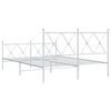 vidaXL Metal Bed Frame without Mattress with Footboard White 140x200cm