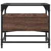 vidaXL Coffee Table with Glass Top Brown Oak 50x50x45 cm Steel
