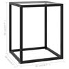 vidaXL Coffee Table Black with Tempered Glass 40x40x50 cm