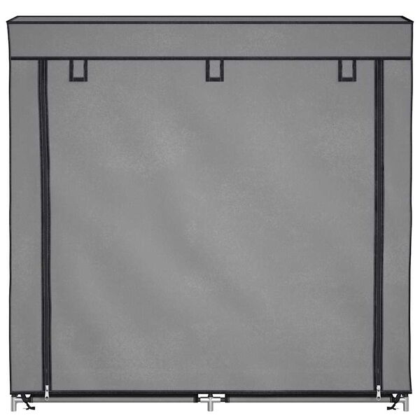 vidaXL Shoe Cabinet with Cover Grey 115x28x110 cm Fabric