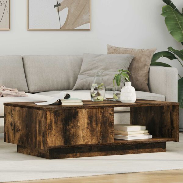 vidaXL Coffee Table Smoked Oak 95 x 55 x 31 cm Engineered Wood