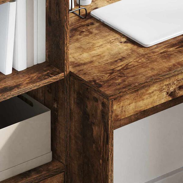 vidaXL Desk Smoked Oak 100 x 50 x 76 cm