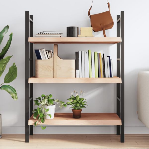 vidaXL Wall Shelf 80x60x(2-6) cm Untreated Solid Wood Oak