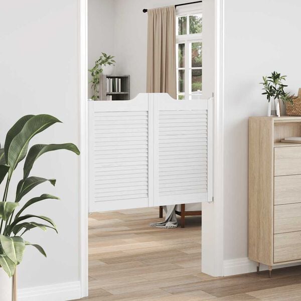 vidaXL Swing Doors Louvred Design 1-Pair White 80x100 cm