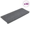 vidaXL Stair Mats Self-adhesive 30 pcs Grey 65x24,5x3,5 cm