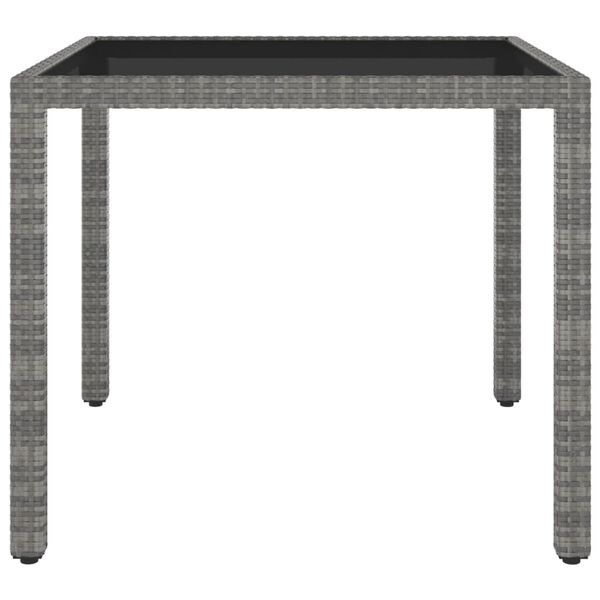 vidaXL Garden Table Grey 90x90x75 cm Poly Rattan
