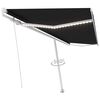 vidaXL Manual Retractable Awning with LED 500x300 cm Anthracite
