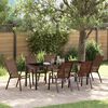 vidaXL Garden Dining Set 7 pcs Brown and Black Powder-coated Steel