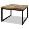 vidaXL Coffee Table Teak Resin 60x60x40 cm Black and Brown