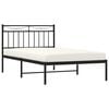vidaXL Metal Bed Frame without Mattress with Headboard Black 107x203cm