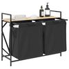 vidaXL Laundry Basket 2 Compartments with Shelf Sonoma Oak