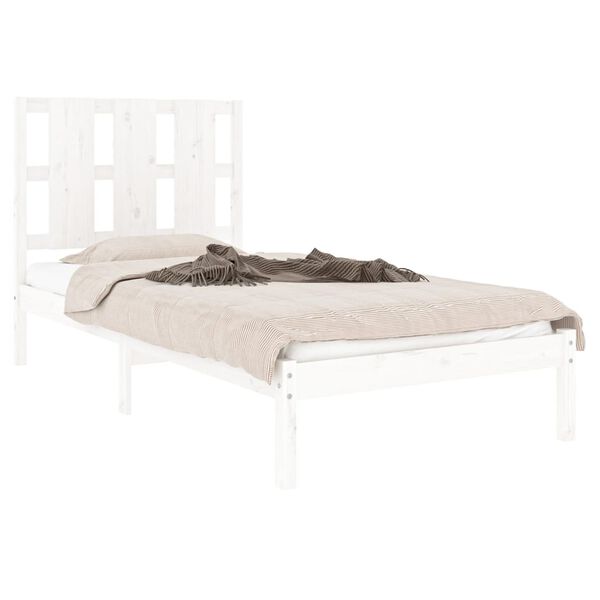 vidaXL Bed Frame without Mattress White 90x200 cm Solid Wood Pine