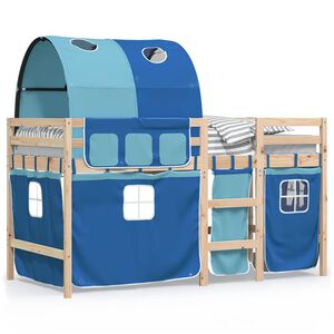 vidaXL Kids' Loft Bed with Tunnel without Mattress Blue 90x200 cm