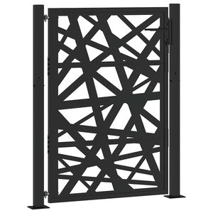 vidaXL Garden Gate Black 100x125 cm Steel Light Design