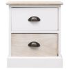 vidaXL Nightstands 2 pcs White and Natural 38x28x45 cm Paulownia Wood