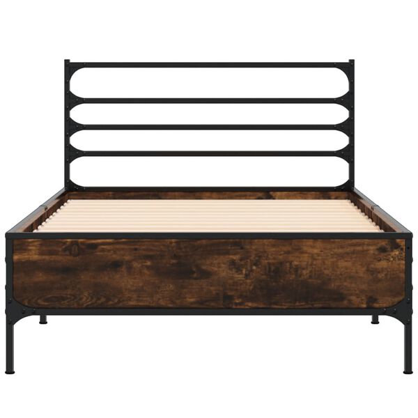 vidaXL Bed Frame without Mattress Smoked Oak 90x190 cm Single