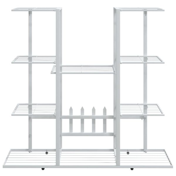 vidaXL Flower Stand 94.5x25x89 cm White Iron