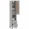 vidaXL Highboard Concrete Grey 34.5x34x180 cm Engineered Wood