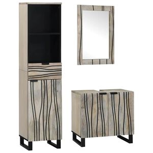 vidaXL Bathroom Furniture Set 3 pcs White Engineered Wood