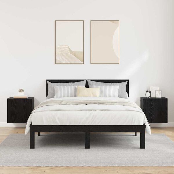 vidaXL TV Wall Cabinets Wall-mounted 2 pcs Black Oak 40.5 x 30 x 40 cm