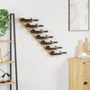 vidaXL Wall-mounted Wine Rack for 7 Bottles Gold Metal