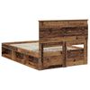 vidaXL Bed Frame with Headboard Old Wood 120 x 200 cm Solid Pine Wood