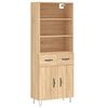 vidaXL Highboard Sonoma Oak 69,5x34x180 cm Engineered Wood