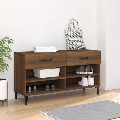 vidaXL Shoe Cabinet Brown Oak 102x35x55 cm Engineered Wood