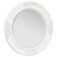 vidaXL Wall Mirror Baroque Style 50 cm White