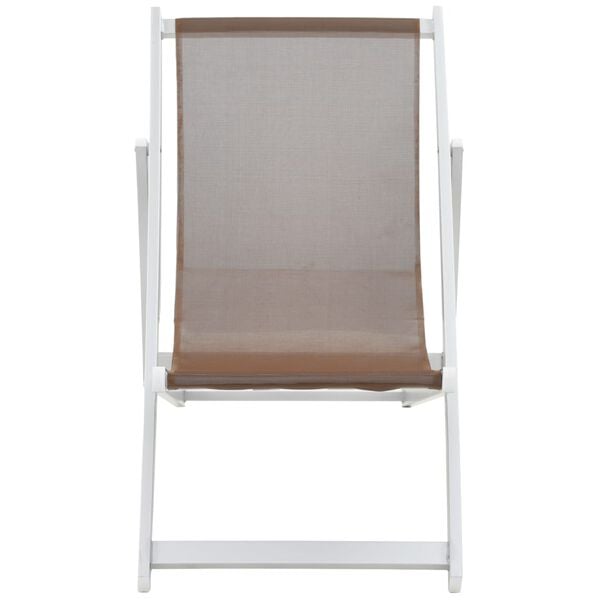 vidaXL Folding Beach Chairs 2 pcs Aluminium and Textilene Brown