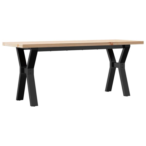 vidaXL Coffee Table Y-Frame 110x40x45.5 cm Solid Wood Pine and Steel