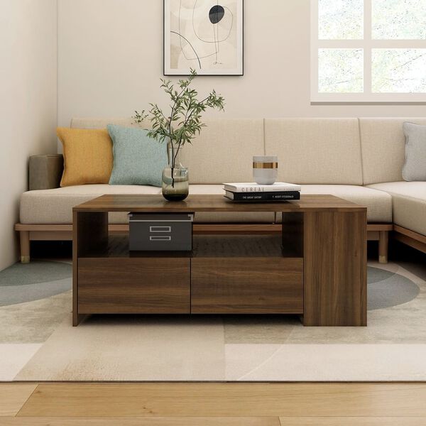 vidaXL Coffee Table Brown Oak 102x55x42 cm Engineered Wood