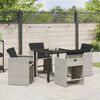 vidaXL Garden Dining Set with Cushion 5 pcs Light Grey Poly Rattan