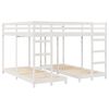 vidaXL Triple Bunk Bed Frame White 200 x 200 cm Solid Pine Wood