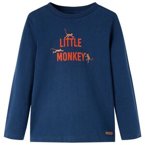 vidaXL Kids' T-shirt with Long Sleeves Navy Blue 92