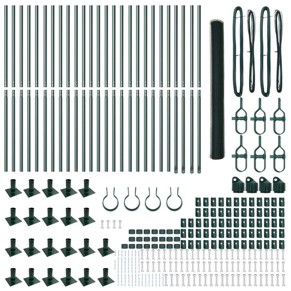 vidaXL Fence Post Green 50 x 1.5 m (13 mm mesh) Steel and PVC