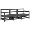 vidaXL 3 Piece Garden Lounge Set Grey Solid Wood Pine