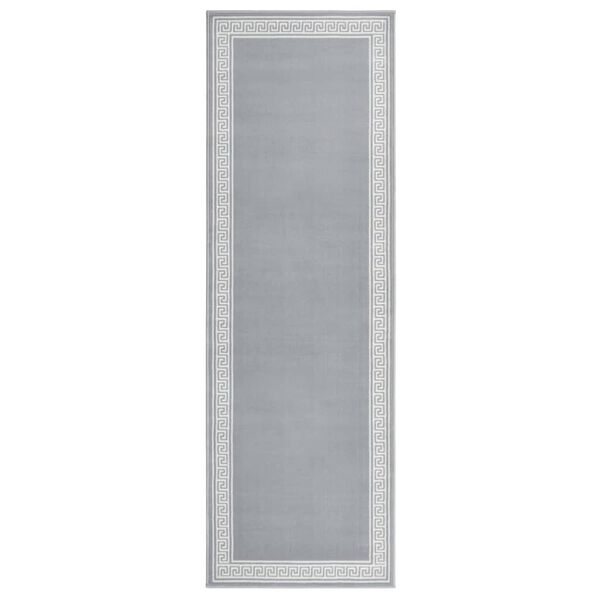 vidaXL Runner Rug BCF Grey with Motif 100x300 cm